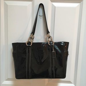 Coach black patent leather bag